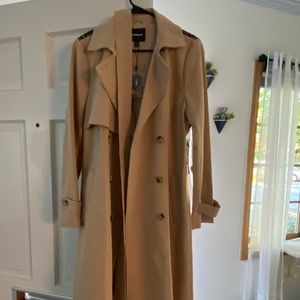 Express Trench Coat with Lace Back